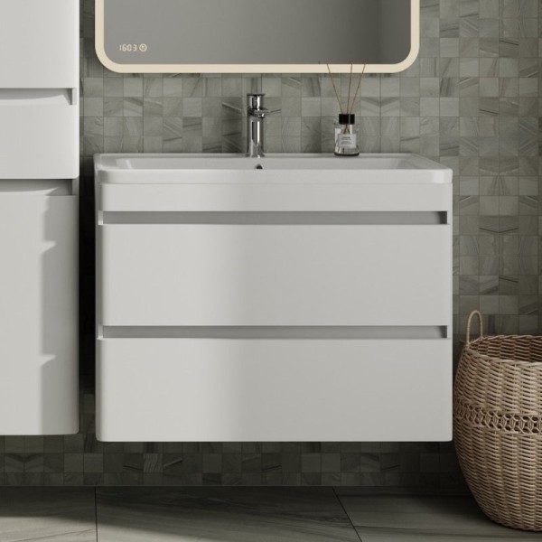 Тумба с раковиной Style Line Атлантика 80 Люкс Plus, подвесная, антискрейч