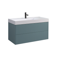 Тумба с раковиной Belux Сиртаки 100 подвесная, голубой малахит матовый, раковина 1000-01