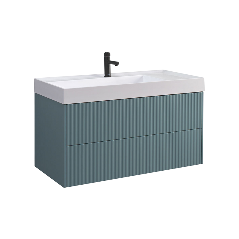 Тумба с раковиной Belux Сиртаки 100 подвесная, голубой малахит матовый, раковина 1000-01