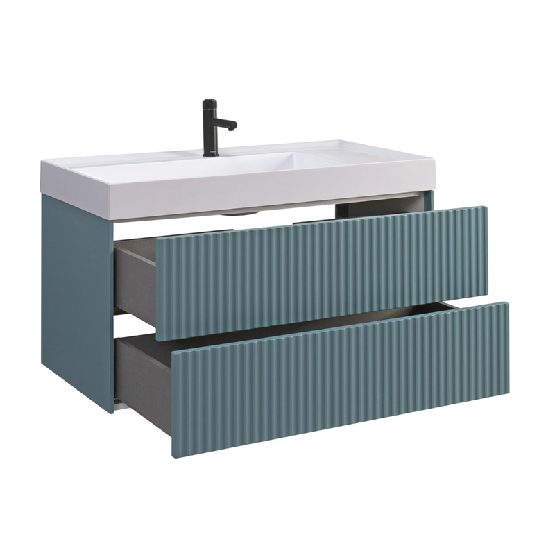 Тумба с раковиной Belux Сиртаки 100 подвесная, голубой малахит матовый, раковина 1000-01