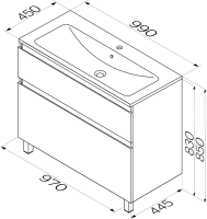 Мебель для ванной комнаты AM.PM X-Joy 100, напольная, белый глянец