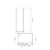 Душевой уголок Wasserkraft Paar 88H07R-TXG 120х90 см, стекло текстурное, фурнитура розовое золото