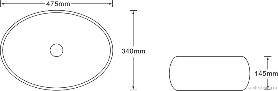 Накладная раковина SantiLine SL-7028 под мрамор
