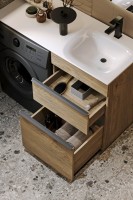 Тумба с раковиной Aqwella Terra 53 R напольная, под стиральную машину, дуб балтийский