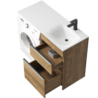 Тумба с раковиной Aqwella Terra 53 R напольная, под стиральную машину, дуб балтийский