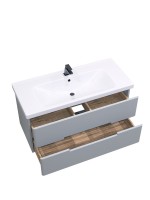 Тумба с раковиной SanStar Ориана 100 подвесная, серая, раковина Dreja Harmony 100
