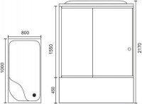 Душевая кабина Royal Bath BP RB8100BP1-T-L с высоким поддоном, с сиденьем
