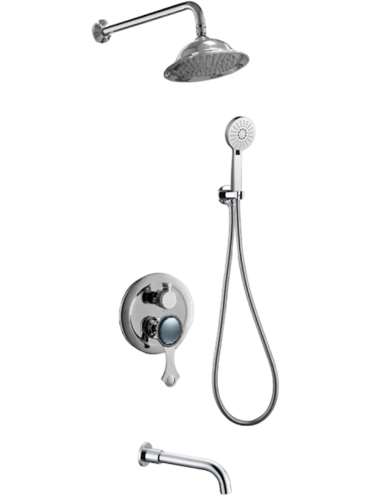 Душевой комплект Bronze de Luxe Yasmina NT800/B03 С ВНУТРЕННЕЙ ЧАСТЬЮ, хром