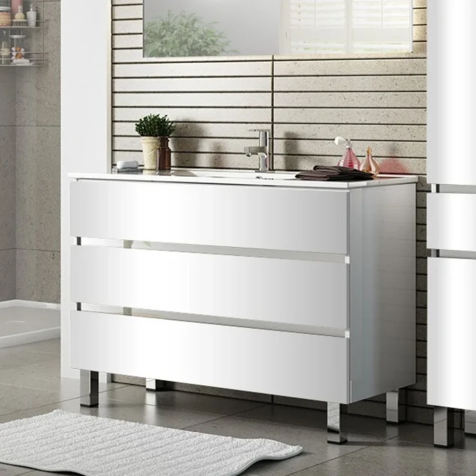 Мебель для ванной комнаты Sanvit Кубэ -3 120 белый глянец