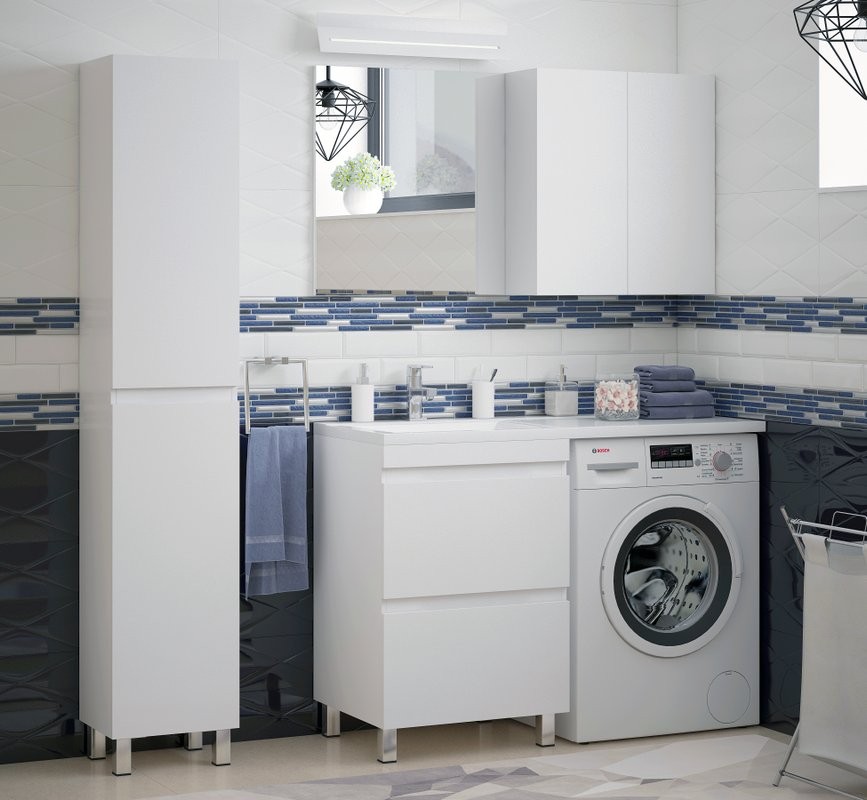 Тумба с раковиной Corozo Альтаир 120 под стиральную машину L