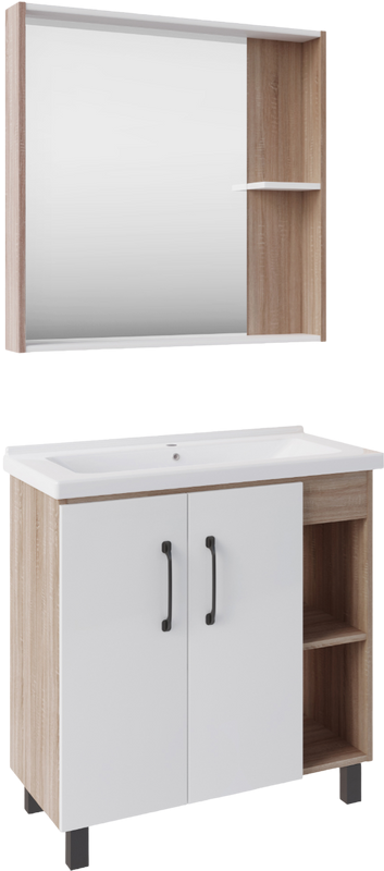Мебель для ванной комнаты ASB-Mebel Адель 80 белый, дуб сонома