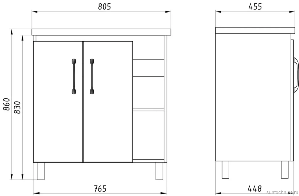 Мебель для ванной комнаты ASB-Mebel Адель 80 белый, дуб сонома