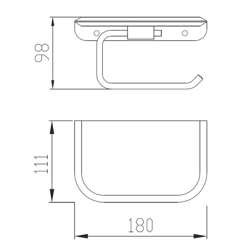 Держатель для туалетной бумаги Abber Nord AA1530B с полкой для телефона, матовый черный