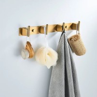 Крючки для ванной и кухни / планка с 4 крючками Shevanik SG5741G, золотой сатин
