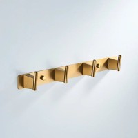 Крючки для ванной и кухни / планка с 4 крючками Shevanik SG5741G, золотой сатин
