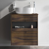 Тумба с раковиной AM.PM Func 60 дуб крафт, со столешницей, раковина M8FWCC30430WG