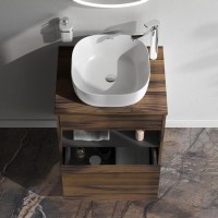 Тумба с раковиной AM.PM Func 60 дуб крафт, со столешницей, раковина M8FWCC30430WG