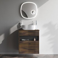 Тумба с раковиной AM.PM Func 60 дуб крафт, со столешницей, раковина M8FWCC30430WG