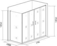 Душевой уголок Good Door Latte WTW-TD+SP-100-C-WE 170х100 + очиститель для стекол