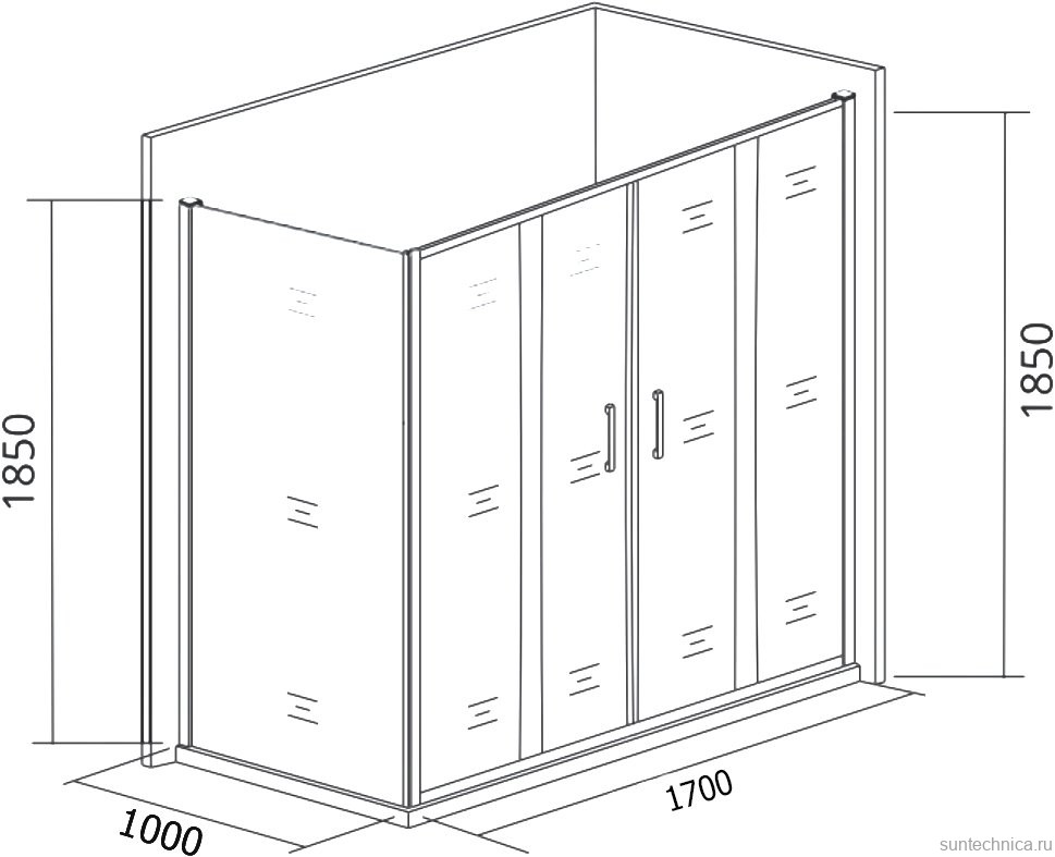 Душевой уголок Good Door Latte WTW-TD+SP-100-C-WE 170х100 + очиститель для стекол
