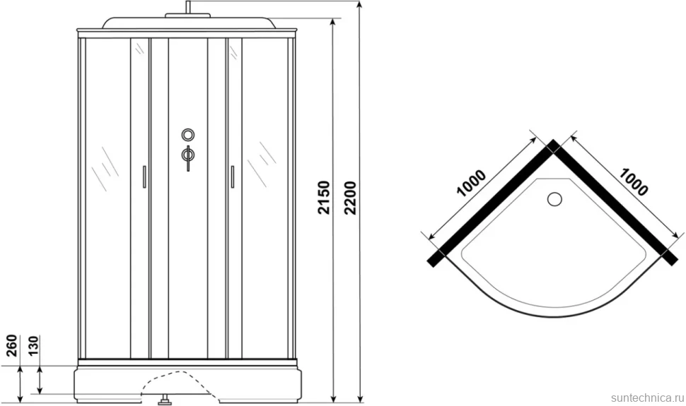 Душевая кабина Niagara Classic NG-6702-14F 100x100 см, с гидромассажем, подсветкой и FM-радио