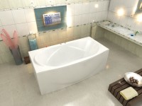 Акриловая ванна Bas Фиеста 195x100 см, пристенная, белая, с каркасом
