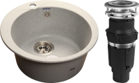 Комплект Мойка GranFest Rondo GF-R480 серая + Измельчитель Bone Crusher BC 610-AS