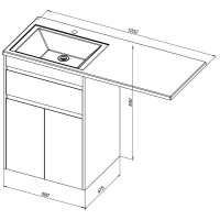 Тумба с раковиной Aquanet Токио 58 1 ящик, 2 двери R