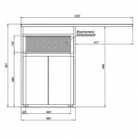 Тумба с раковиной Aquanet Токио 58 1 ящик, 2 двери R