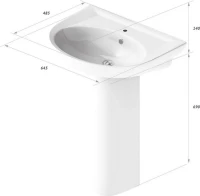 Раковина Sanita luxe Classic luxe с пьедесталом Раковина Sanita luxe Classic luxe с пьедесталом