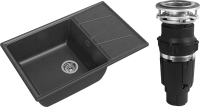 Комплект Мойка GranFest Vertex GF-V-780L графит + Измельчитель Bone Crusher BC 610-AS