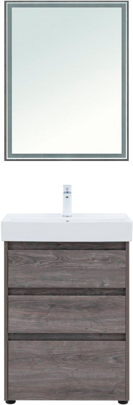 Мебель для ванной комнаты Aquanet Nova Lite 60 напольная, дуб рошелье, 3 ящика
