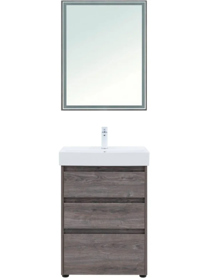 Мебель для ванной комнаты Aquanet Nova Lite 60 напольная, дуб рошелье, 3 ящика