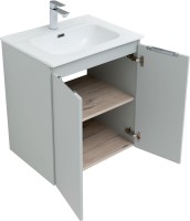 Тумба с раковиной Aquanet Алвита 60 подвесная, серая