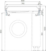Раковина над стиральной машиной AQUATON Рейн 1A72113KRW210 80 графит