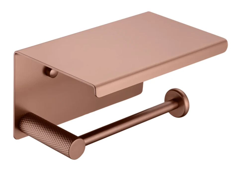 Держатель для туалетной бумаги Boheme Uno 10971-BRB с полкой для телефона, brushed bronze