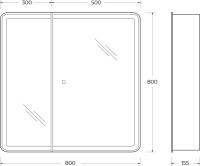 Зеркало-шкаф BelBagno Marino SPC-MAR-800/800-2A-LED-TCH, с подсветкой