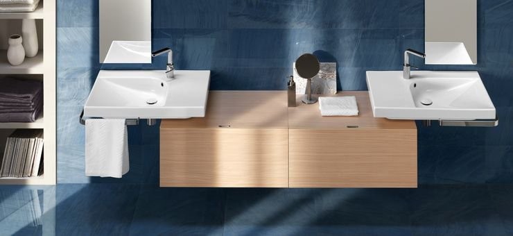 Раковина Hatria Grandangolo DX YXF801 75, 1 готовое отверстие под смеситель