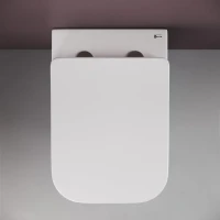 Комплект Унитаз подвесной Ceramicanova Metric CN3007 безободковый, с микролифтом + Инсталляция Envision CN1001M + Кнопка Round, матовый хром
