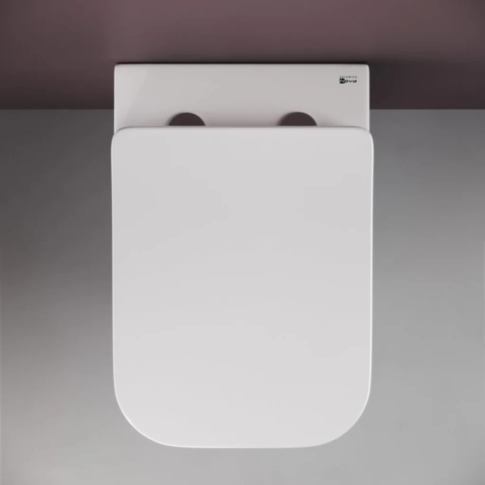 Комплект Унитаз подвесной Ceramicanova Metric CN3007 безободковый, с микролифтом + Инсталляция Envision CN1001M + Кнопка Round, матовый хром