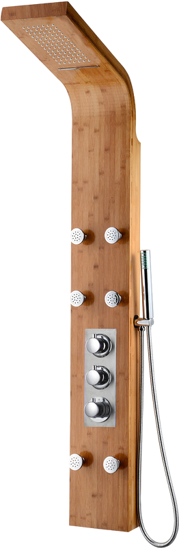 Душевая панель beWash BV6TMSP3024 с термостатическим смесителем, бамбук