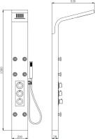 Душевая панель beWash BV6TMSP3024 с термостатическим смесителем, бамбук