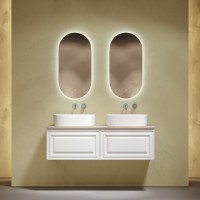 Тумба с раковиной Sancos Very 140 bianco, столешница бежевая TT140A2, раковина CN6075