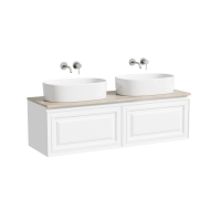 Тумба с раковиной Sancos Very 140 bianco, столешница бежевая TT140A2, раковина CN6075