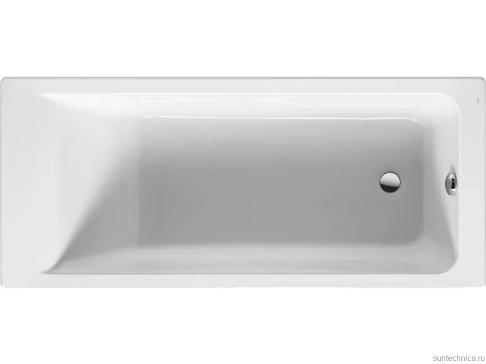 Акриловая ванна Roca Easy 170x70 см, пристенная, белая, с каркасом, со сливом-переливом