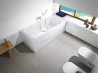 Акриловая ванна Roca Easy 170x70 см, пристенная, белая, с каркасом, со сливом-переливом
