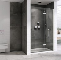 Душевая дверь в нишу Abber Zart AG08090 90 см, профиль хром, стекло прозрачное