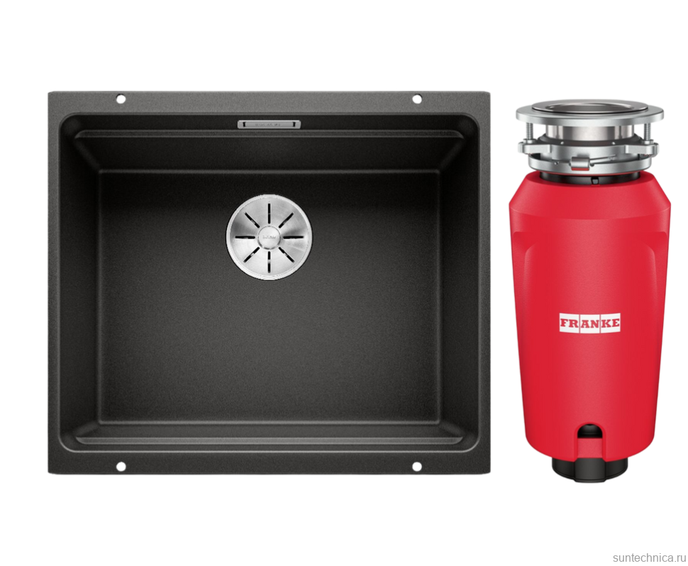 Комплект Мойка Blanco Etagon 500-U 525887 черная + Измельчитель Franke