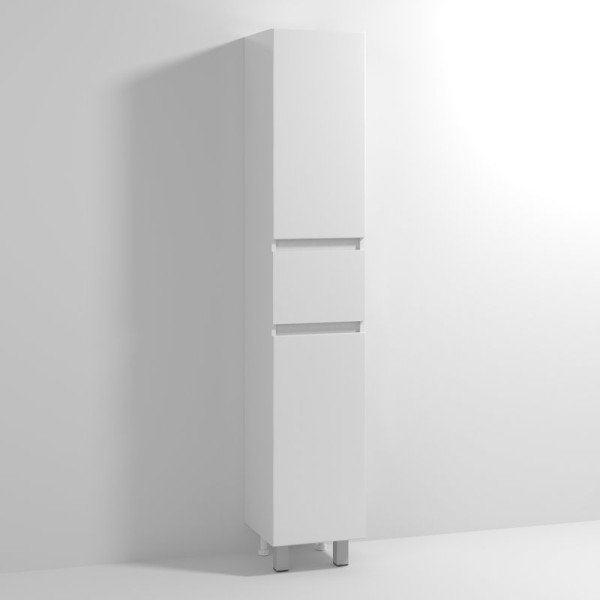 Шкаф пенал для ванной Vod-Ok Best 30 R с бельевой корзиной, белый