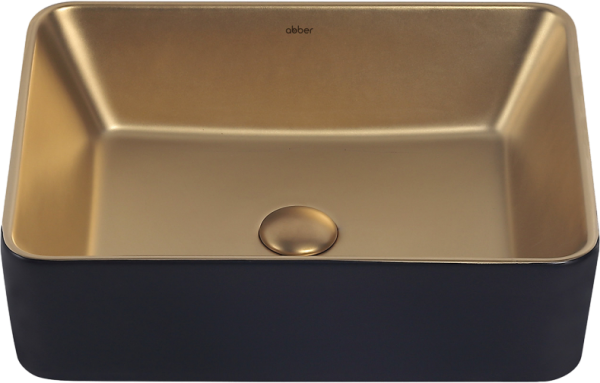 Накладная раковина Abber Rechteck AC2212BG матовое золото с черным